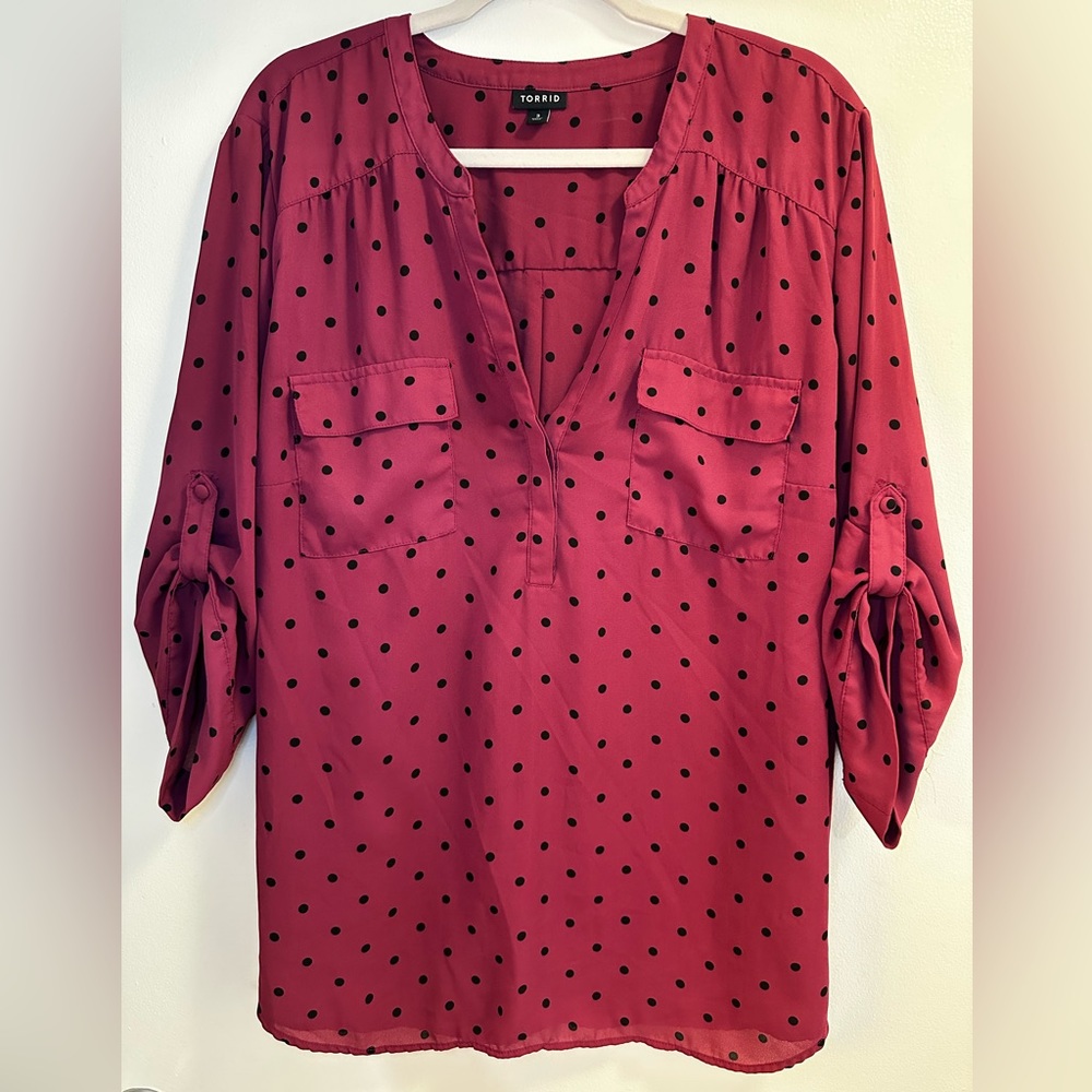 Torrid Pullover 3/4 Sleeve Blouse, Size 3